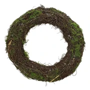 Dekokranz "Moos" aus Birkenreisig, Ø 40 cm, Naturkranz, Türkranz, Reisigkranz