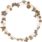 Kranz mit Blumen und Schmetterlinge, Metall, Rostfinish, Blau und Orange, Ø 45 cm