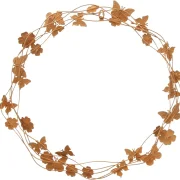 Kranz mit Blumen und Schmetterlinge, Metall, Rostfinish, Blau und Orange, Ø 45 cm