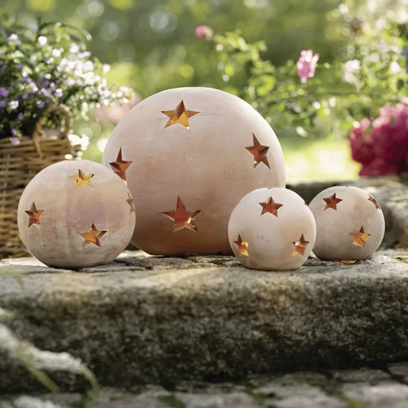 Kugel "Sterne", mittel , Terracotta Ø 17 cm