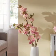 Kunstblume Kirschblütenzweig, Groß, Kunststoff, Rosa und Weiß, Höhe 98 cm