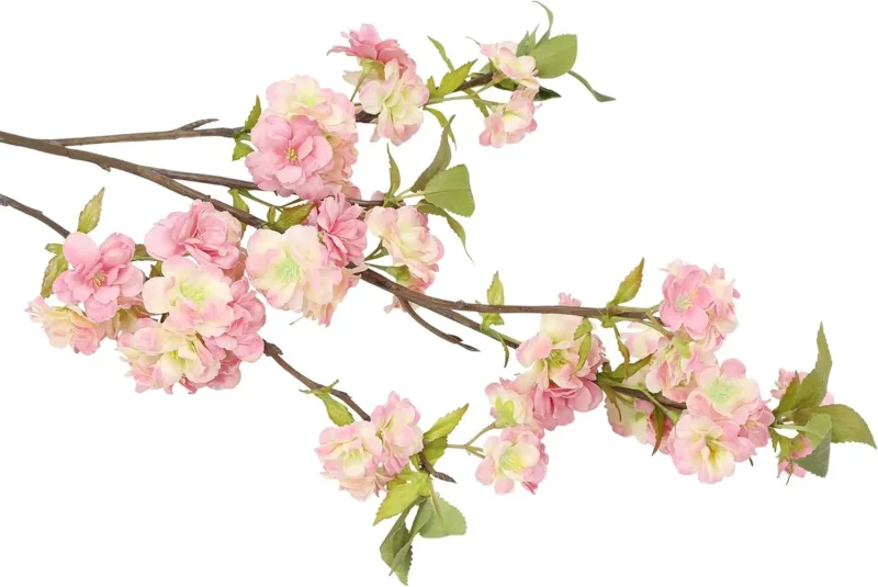 Kunstblume Kirschblütenzweig, Groß, Kunststoff, Rosa und Weiß, Höhe 98 cm