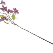 Kunstblume Magnolienzweig, Kunststoff, Höhe 83 cm, Violette Textilblüten mit Grünen Blättern