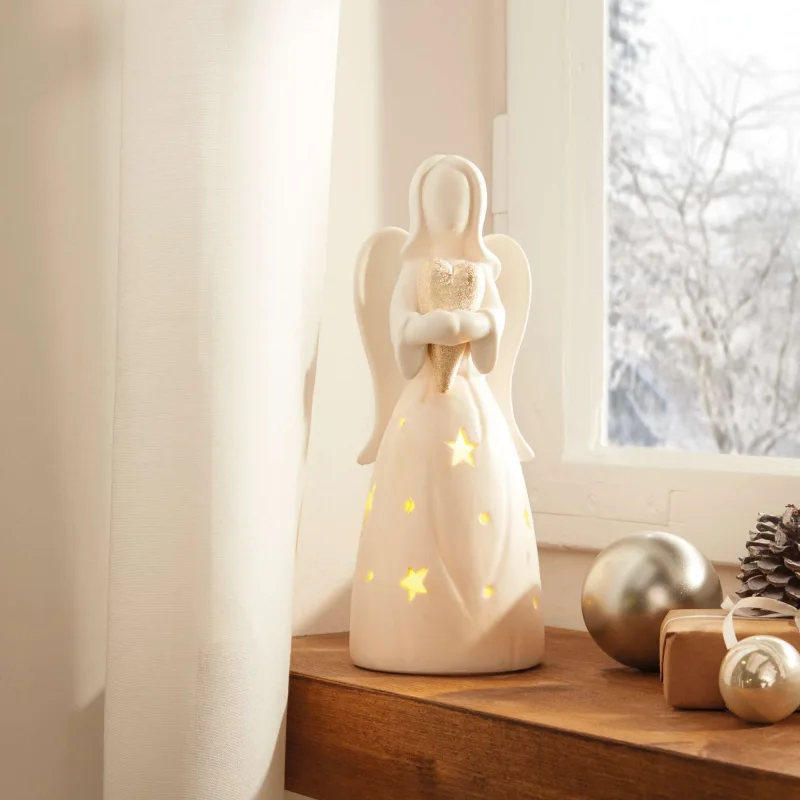 LED-Engel "Goldenes Herz"