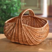 Muschel Einkaufskorb aus Vollweide in Geschwungener Form