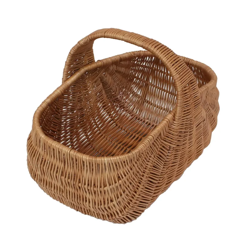 Muschel Einkaufskorb aus Vollweide in Geschwungener Form