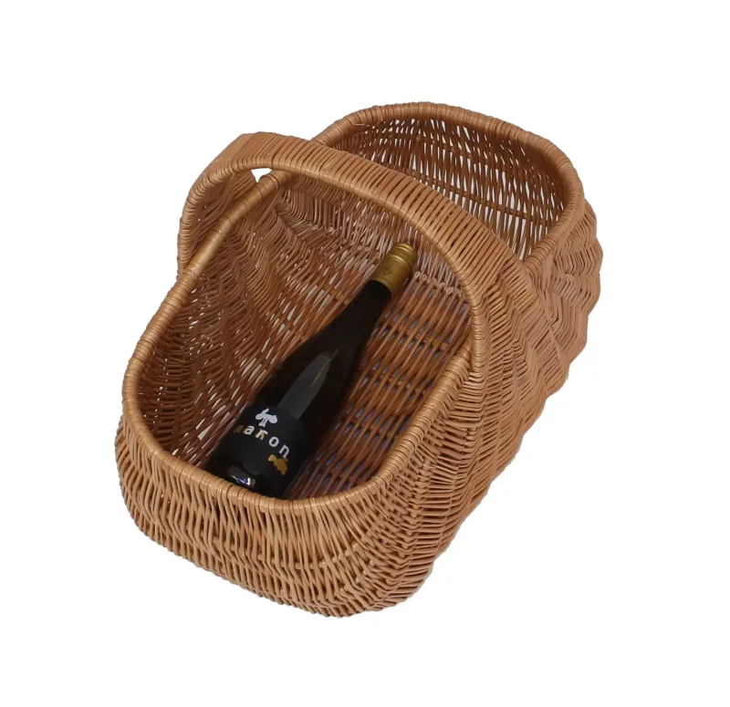 Muschel Einkaufskorb aus Vollweide in Geschwungener Form