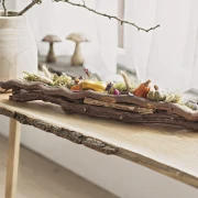 Pflanzer "Rustikal" aus Rebenholz, 70 cm lang, Tischdeko, Fensterbank, Pflanzschale, Pflanzgefäß, Gartendeko für Draußen
