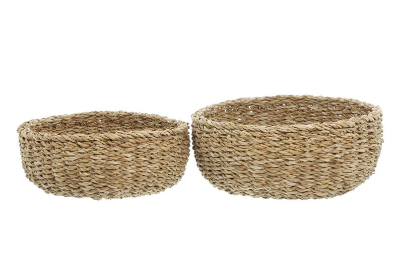 2 Schalen aus Seegras, rund, Ø 25 + 30 cm, Obstkorb, Brotkorb, Obschale
