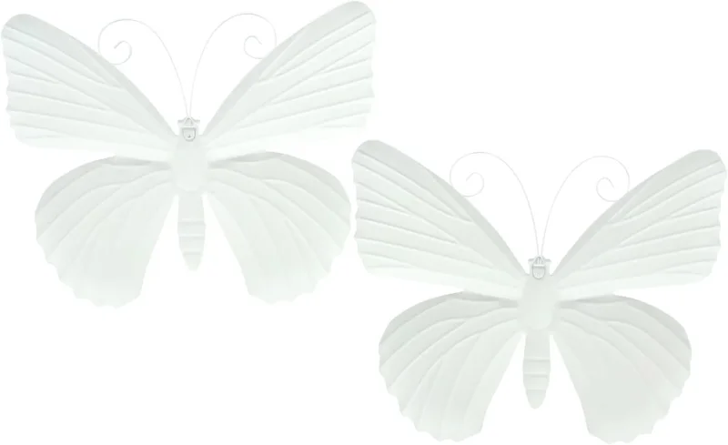 Schmetterling Blau & Orange, 2er Set, Metall Maße: 34 x 27 cm