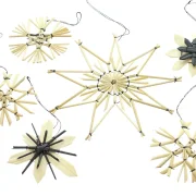 Strohsterne "Nature & Black", 18er Set