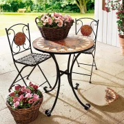 Tisch Mosaik mit Metallgestell, rund Ø70 x 76 cm