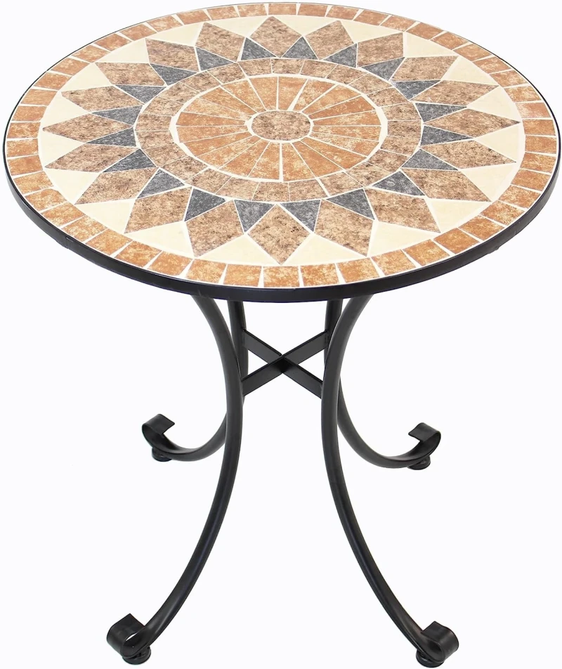 Tisch Mosaik mit Metallgestell, rund Ø70 x 76 cm