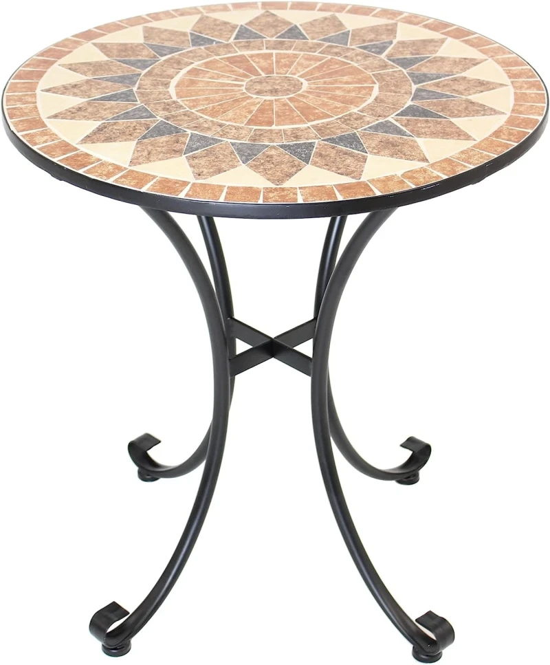 Tisch Mosaik mit Metallgestell, rund Ø70 x 76 cm
