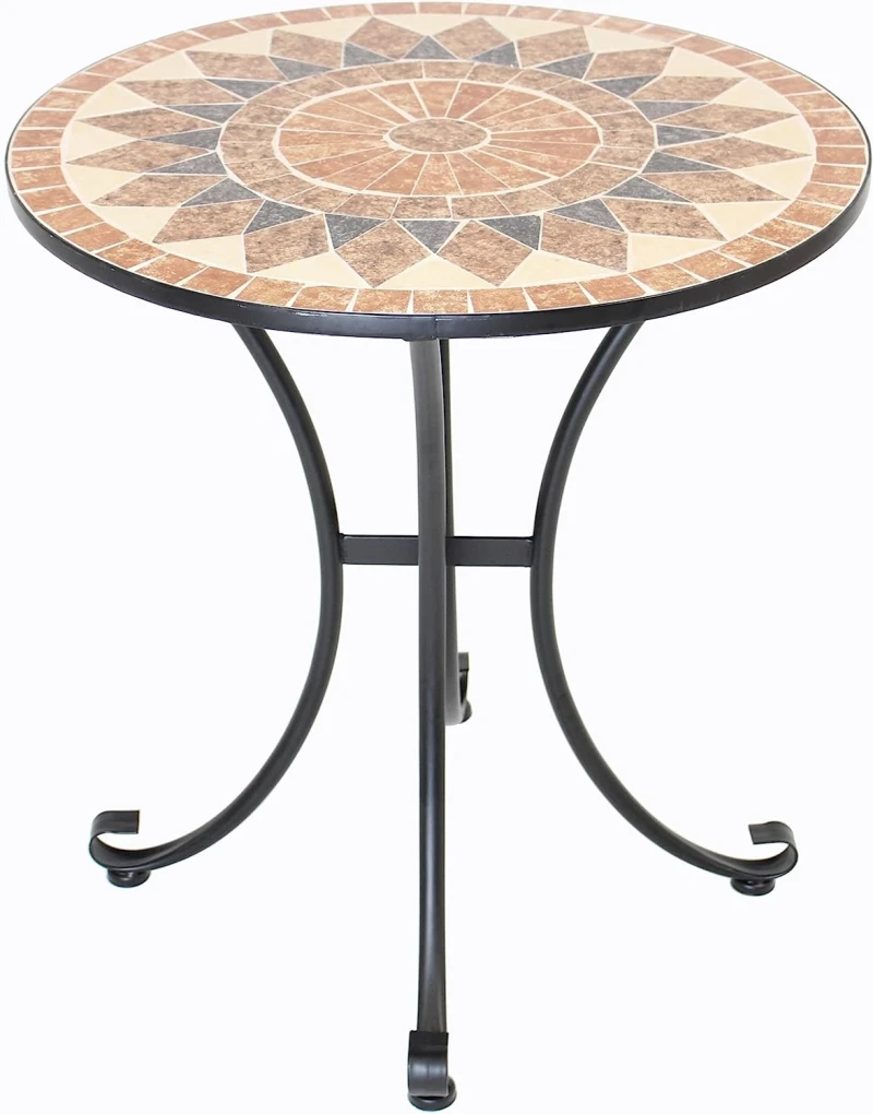 Tisch Mosaik mit Metallgestell, rund Ø70 x 76 cm