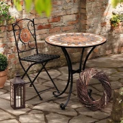 Tisch Mosaik mit Metallgestell, rund Ø70 x 76 cm