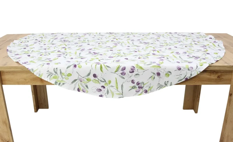 Tischdecke Olive Garden, rund, abwaschbar, wasserabweisend, 50% Baumwolle, 50% Polyester Maße: Ø 160 cm