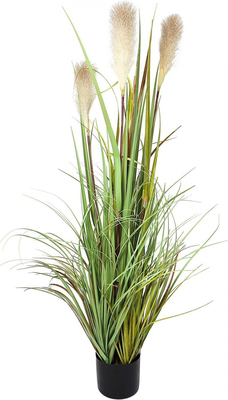 Topfpflanze "Uferschilf" 120 cm hoch, Kunstgras, Kunstpflanze