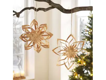 Weihnachtsstern "Holzspan", 2er Set