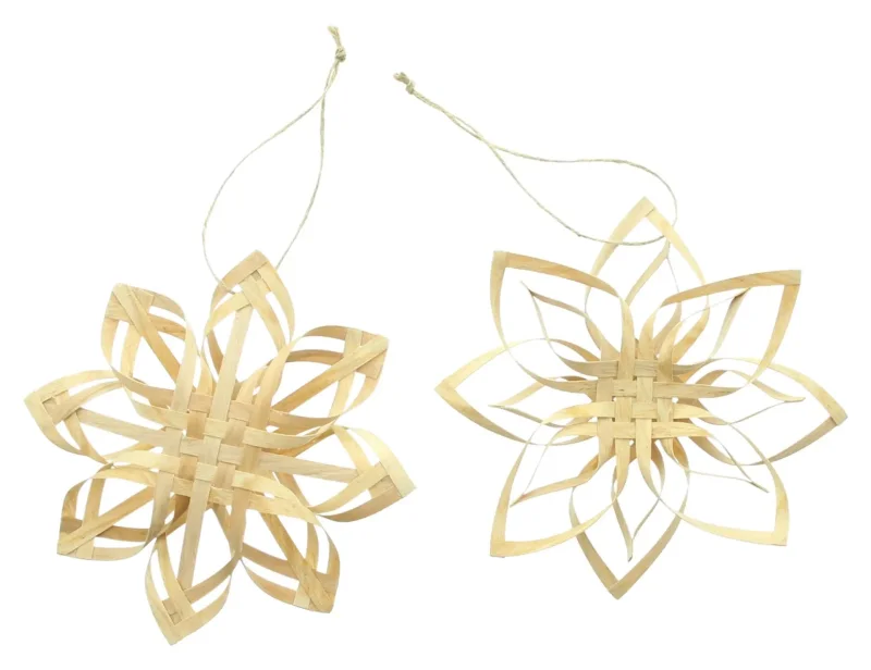 Weihnachtsstern "Holzspan", 2er Set