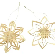 Weihnachtsstern "Holzspan", 2er Set