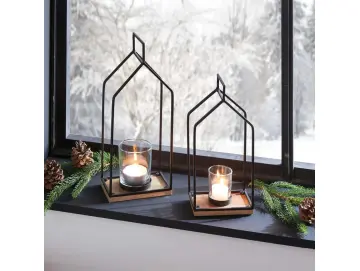 Windlicht "Haus", 2er Set