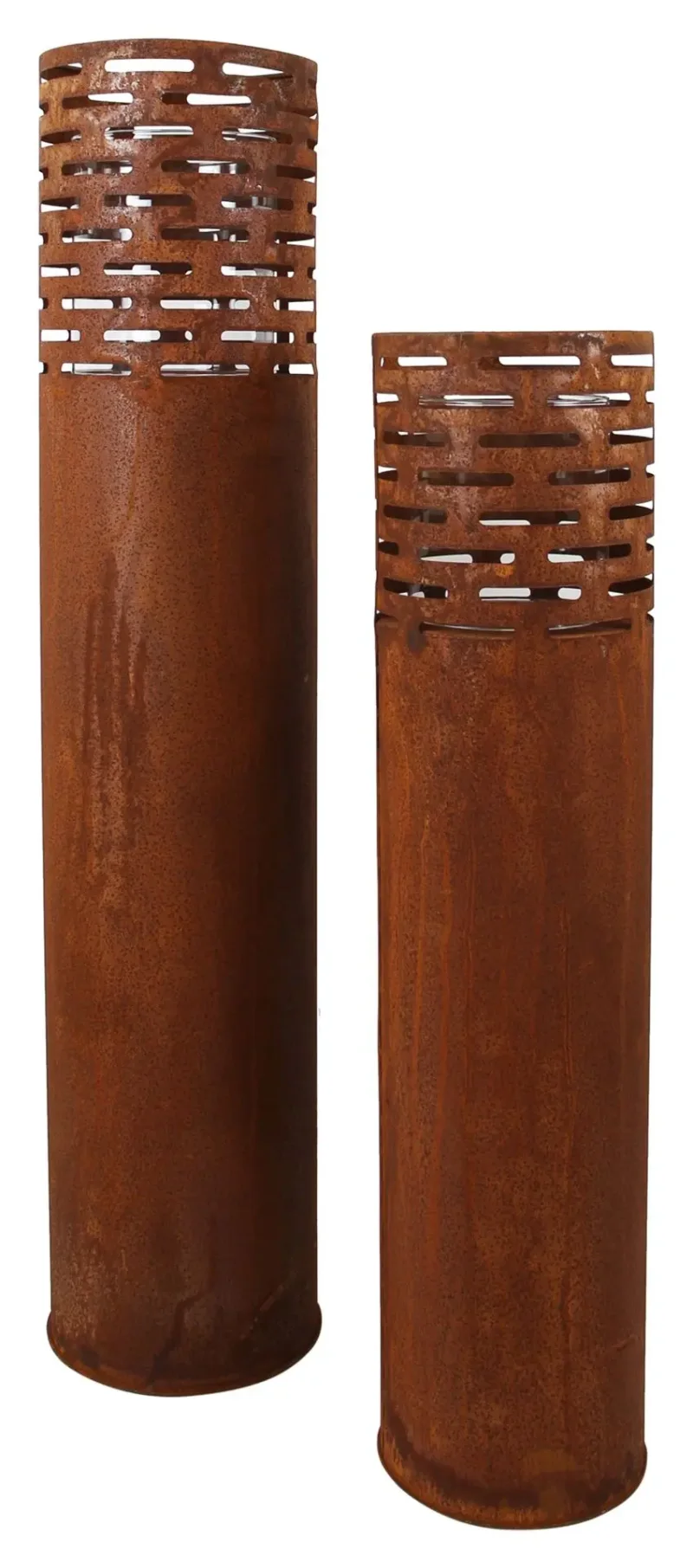 Windlicht "Rost-Säule", 2er Set