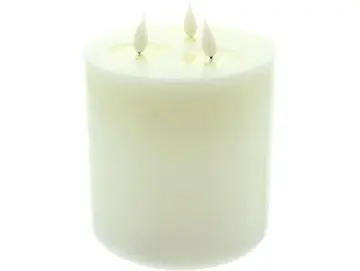 XXL LED 3 Docht Kerze "Classic" aus Echtwachs, Ø 15x18 cm, Stumpenkerze groß, Timer, flammenlos flackernd